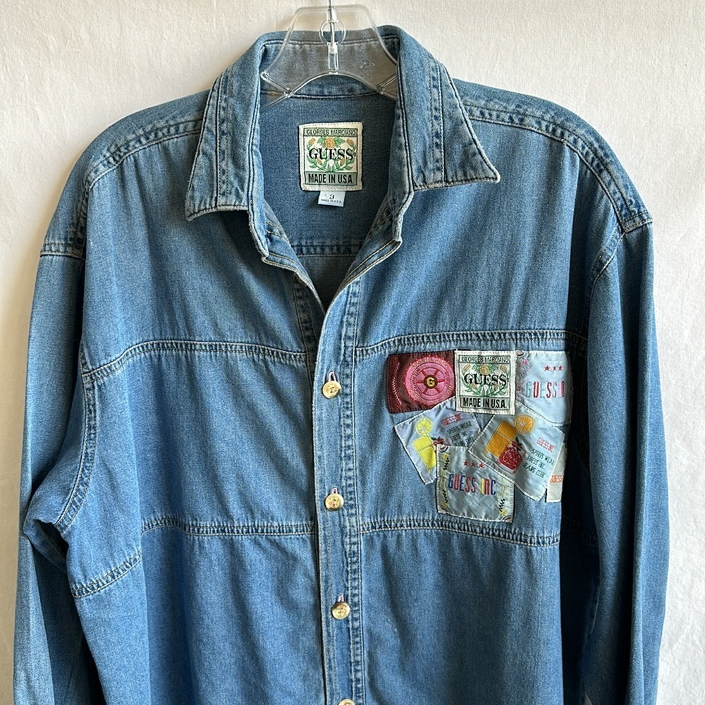 Guess denim button-down shirt, size 3 - Picture 2 of 11